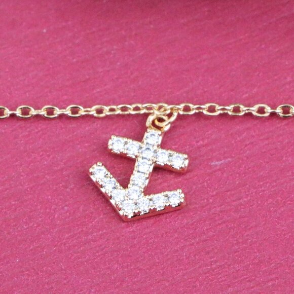 "Rose Gold Chain Bracelet with Anchor & Travel Charms for Women, XPBL0854 - Picture 2 of 13